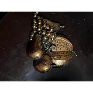 Vintage mcm Syroco bronze fruit wall hanging